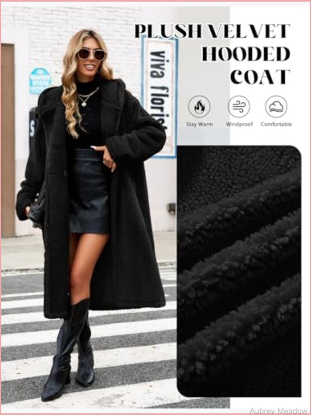 Women's Fuzzy Fleece Hooded Coat Winter Oversize Long Cardigan Jacket Warm Faux - Picture 3 of 7